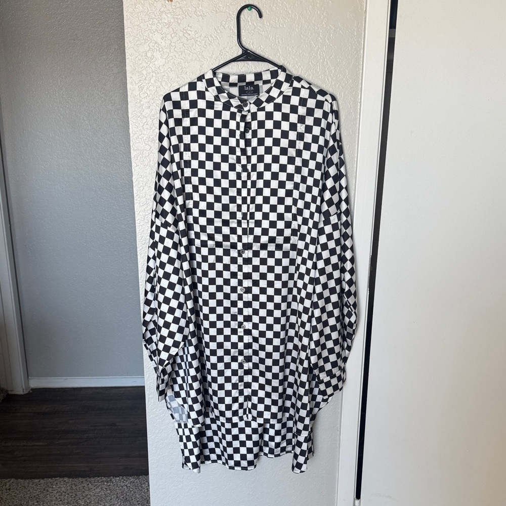 Dressed in LALA Black and White Checkered Shirt
